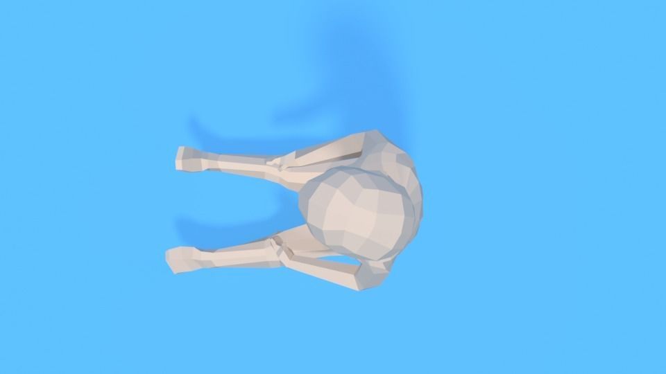 Low Poly Baby Sitting On The Floor Low-poly 3D model_8