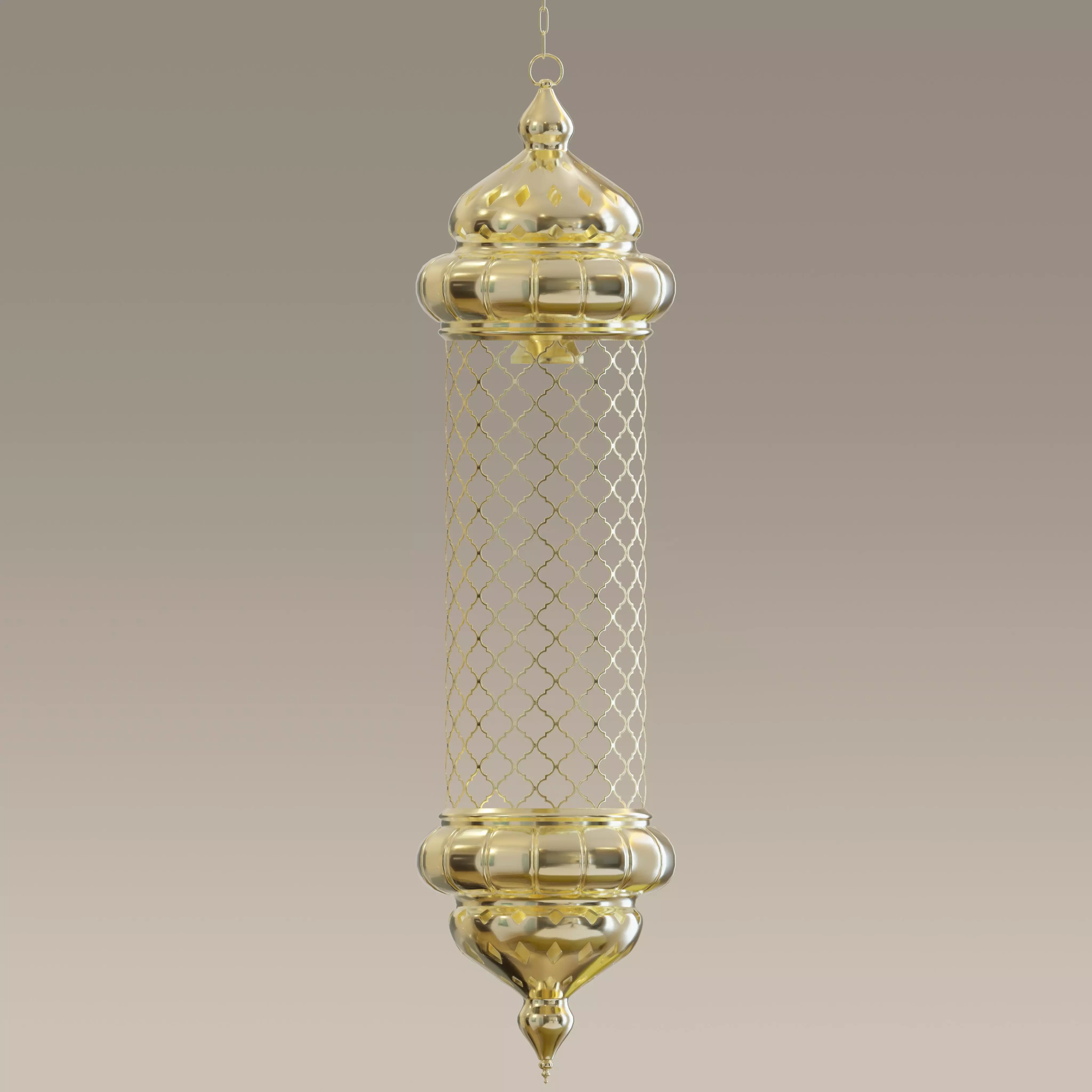 Arabian patterned hanging lantern 3D model_0