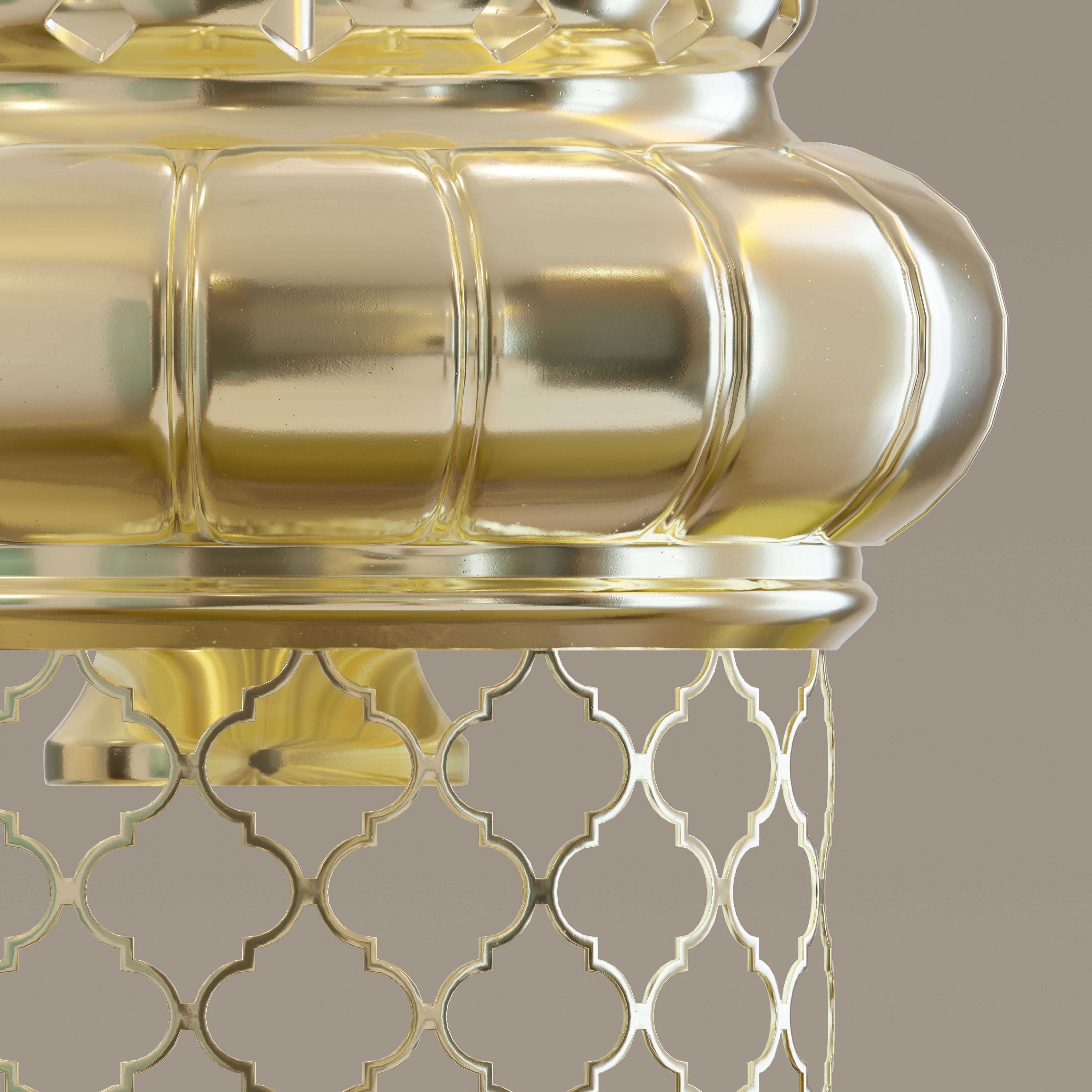 Arabian patterned hanging lantern 3D model_3
