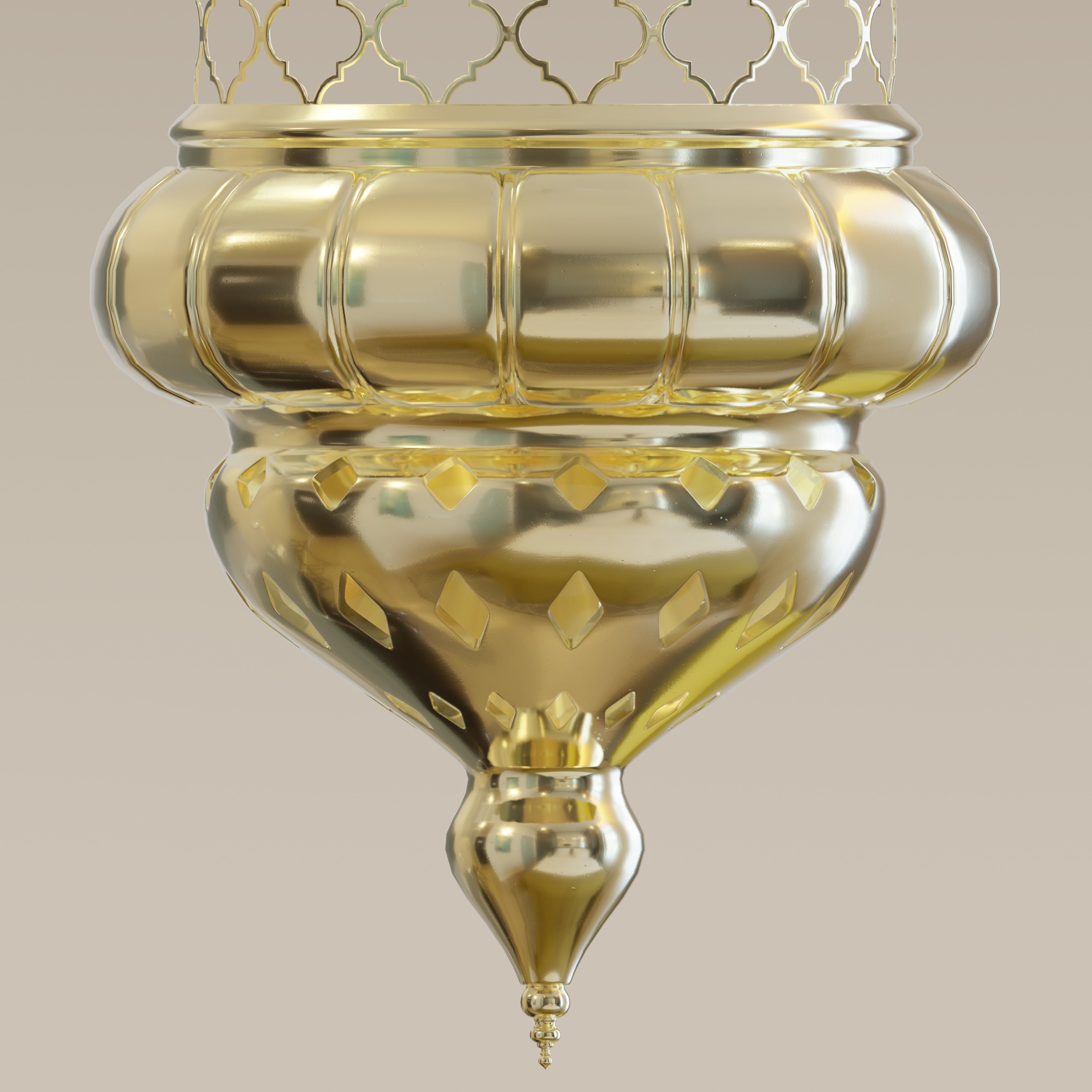Arabian patterned hanging lantern 3D model_4