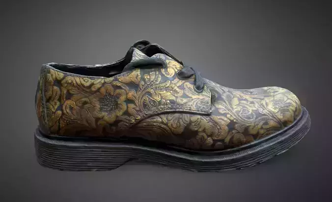 Leather Shoe DrMartens Short Like Low-poly 3D model