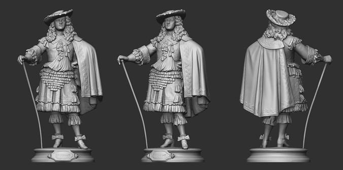19th Century Man Sculpture 3D print model