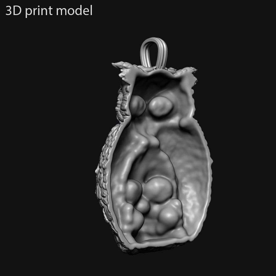 Skull pendant jewelry and owl vol1  3D print model_7