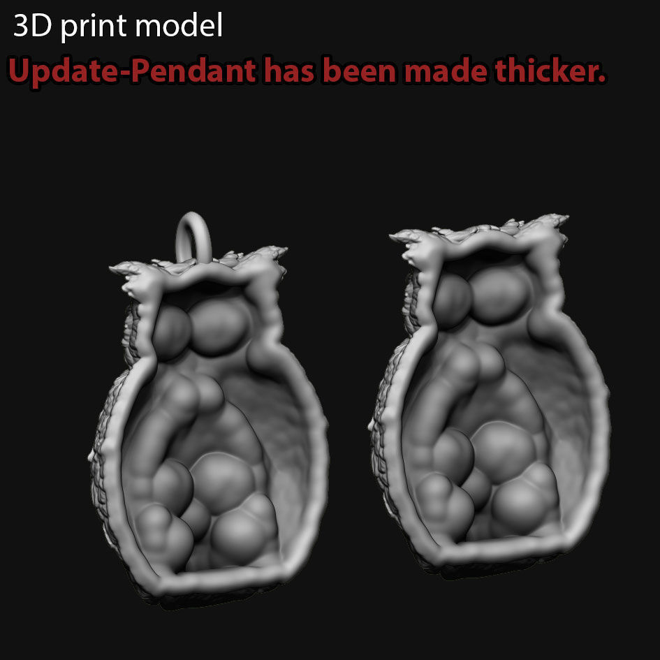 Skull pendant jewelry and owl vol1  3D print model_5