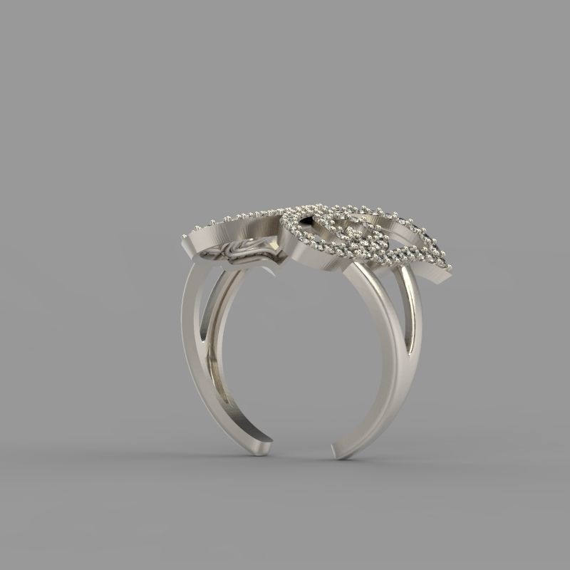 Women Ring butterfly 3dm stl vintage 3D print model_5