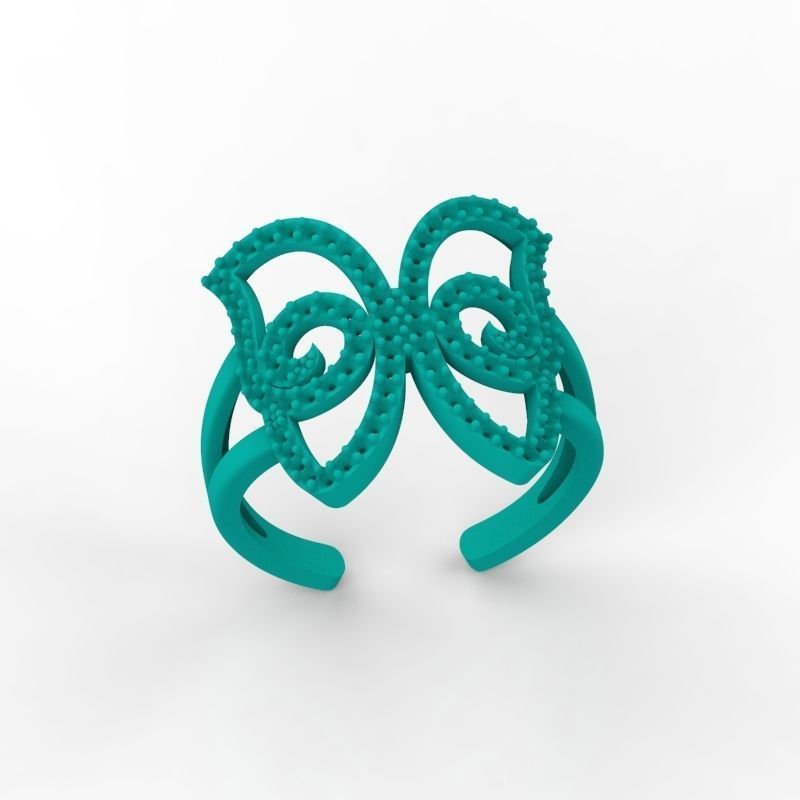 Women Ring butterfly 3dm stl vintage 3D print model_14