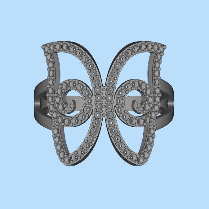 Women Ring butterfly 3dm stl vintage 3D print model_31