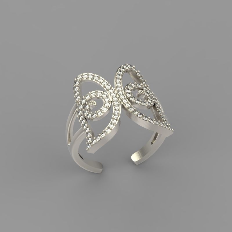 Women Ring butterfly 3dm stl vintage 3D print model_8
