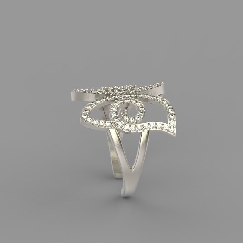 Women Ring butterfly 3dm stl vintage 3D print model_6