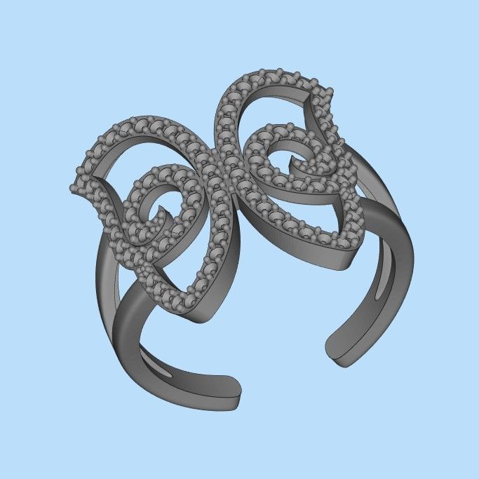 Women Ring butterfly 3dm stl vintage 3D print model_28