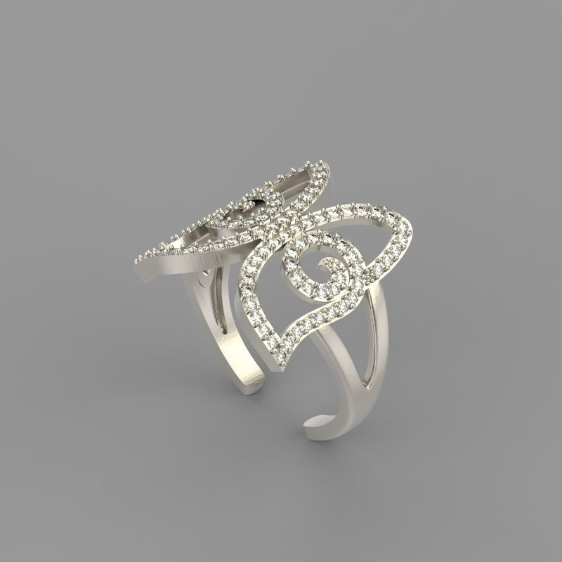 Women Ring butterfly 3dm stl vintage 3D print model_9