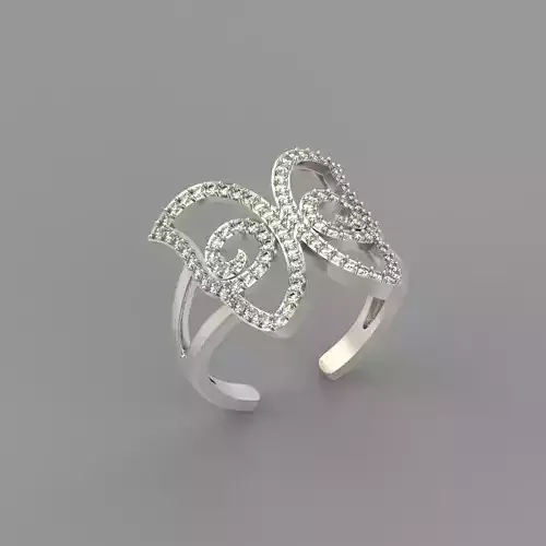 Women Ring butterfly 3dm stl vintage