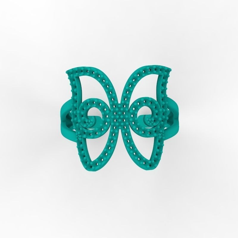 Women Ring butterfly 3dm stl vintage 3D print model_15