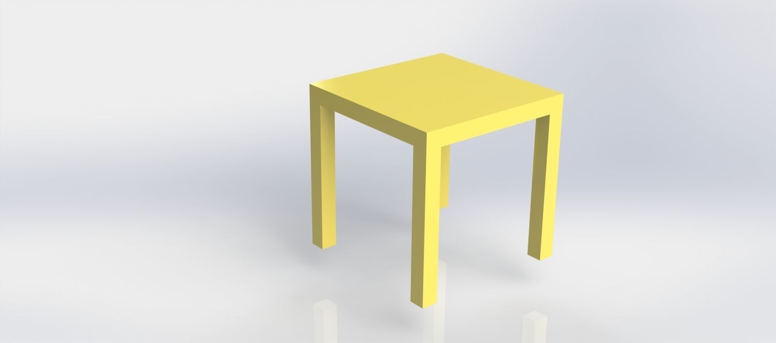 Table square stool 3D model_1