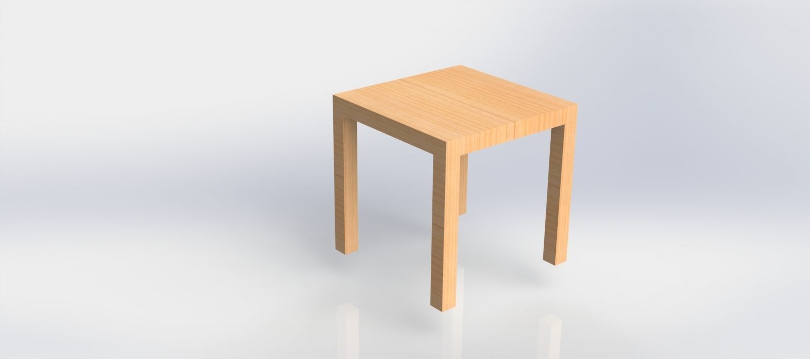 Table square stool 3D model_2