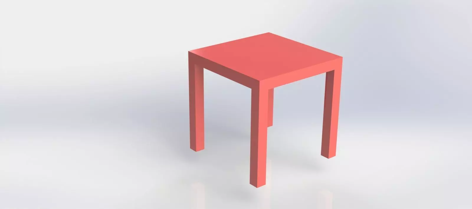 Table square stool 3D model_0