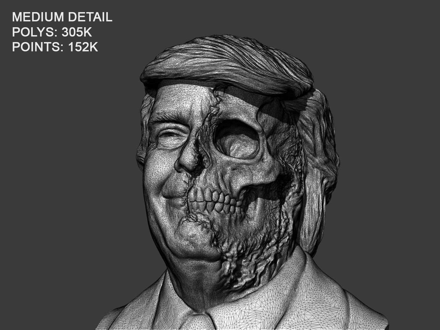 Donald Trump Skull Bust 3D print model_8