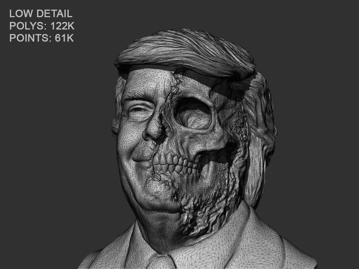 Donald Trump Skull Bust 3D print model_7