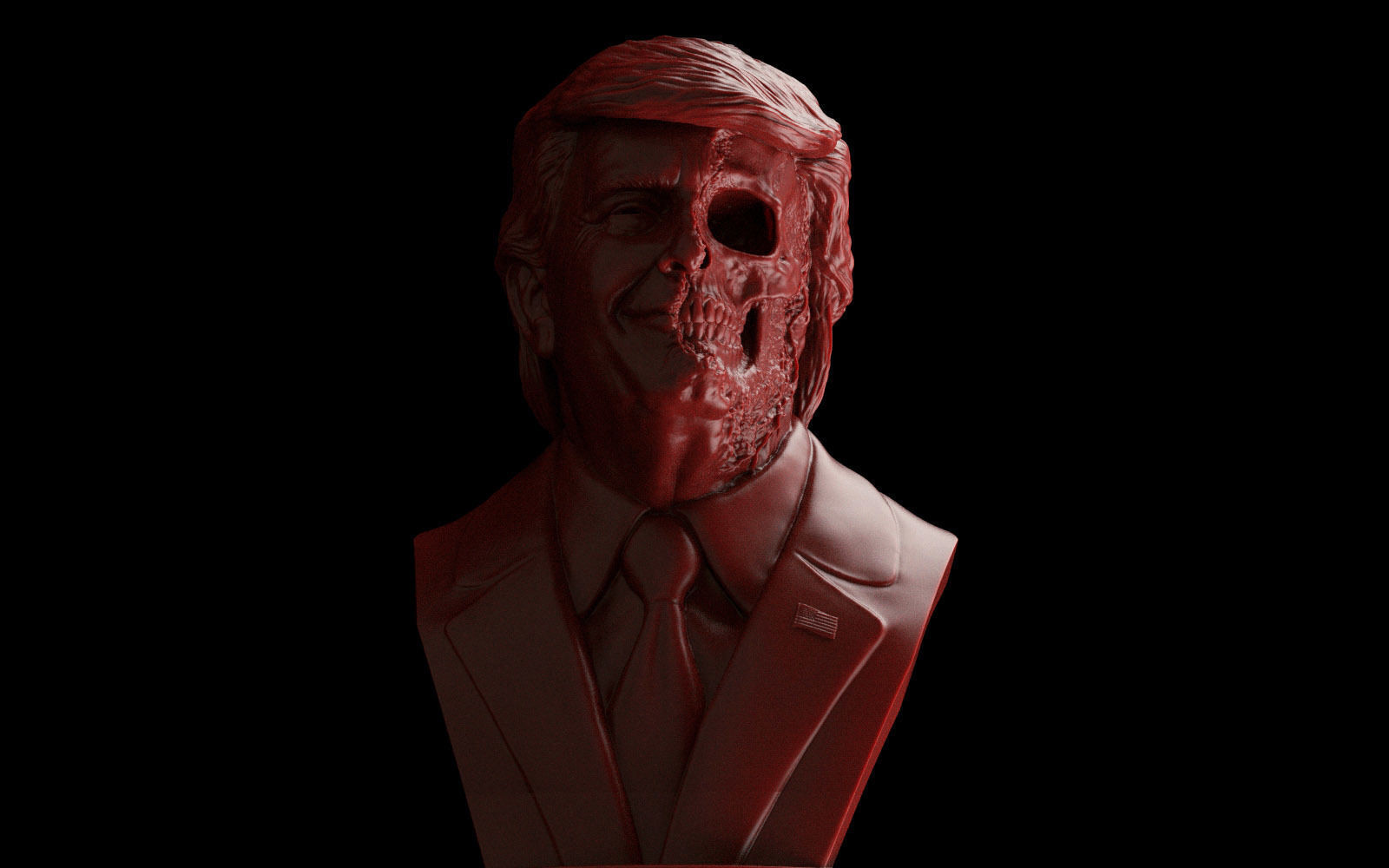 Donald Trump Skull Bust 3D print model_6