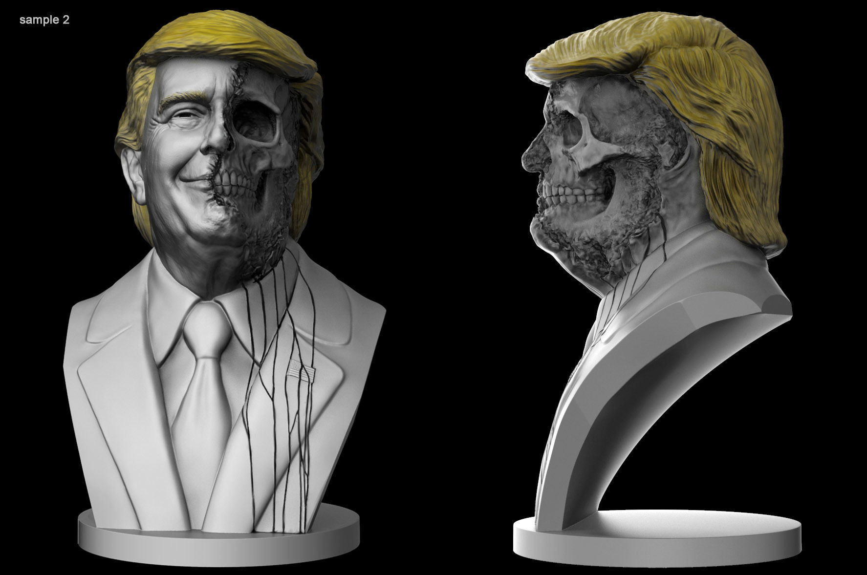 Donald Trump Skull Bust 3D print model_13