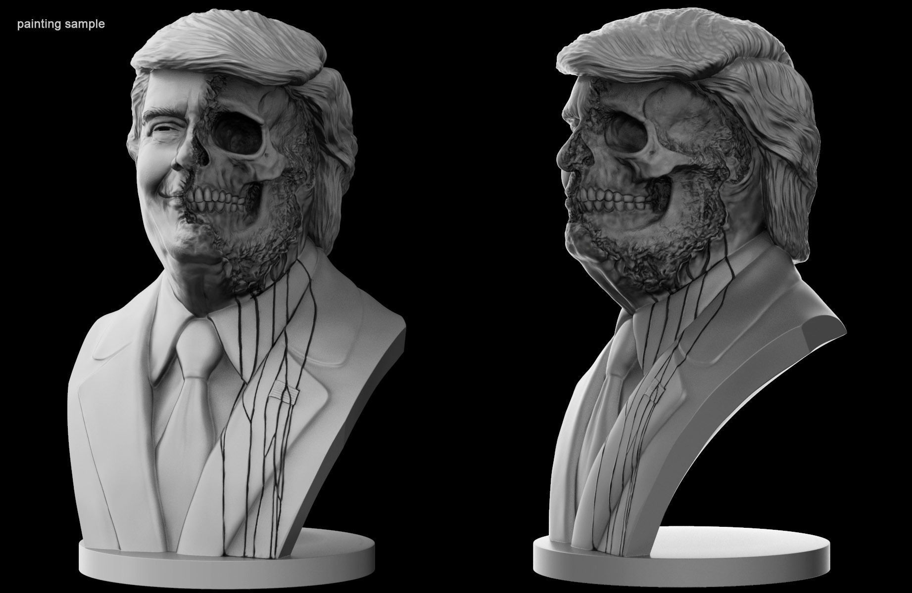 Donald Trump Skull Bust 3D print model_12