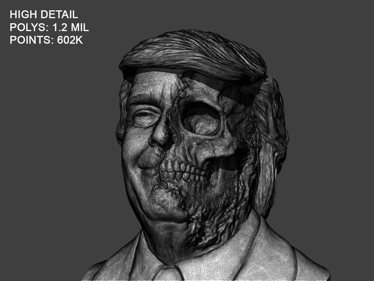 Donald Trump Skull Bust 3D print model_9