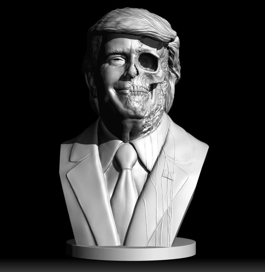 Donald Trump Skull Bust 3D print model_3