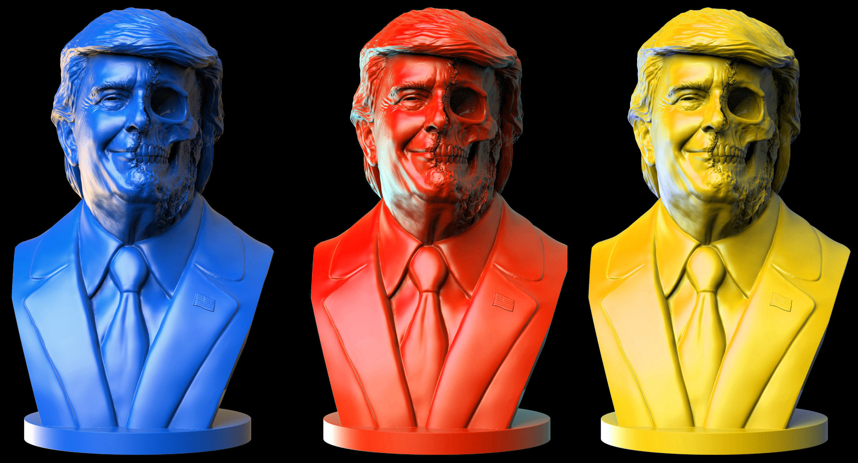 Donald Trump Skull Bust 3D print model_11