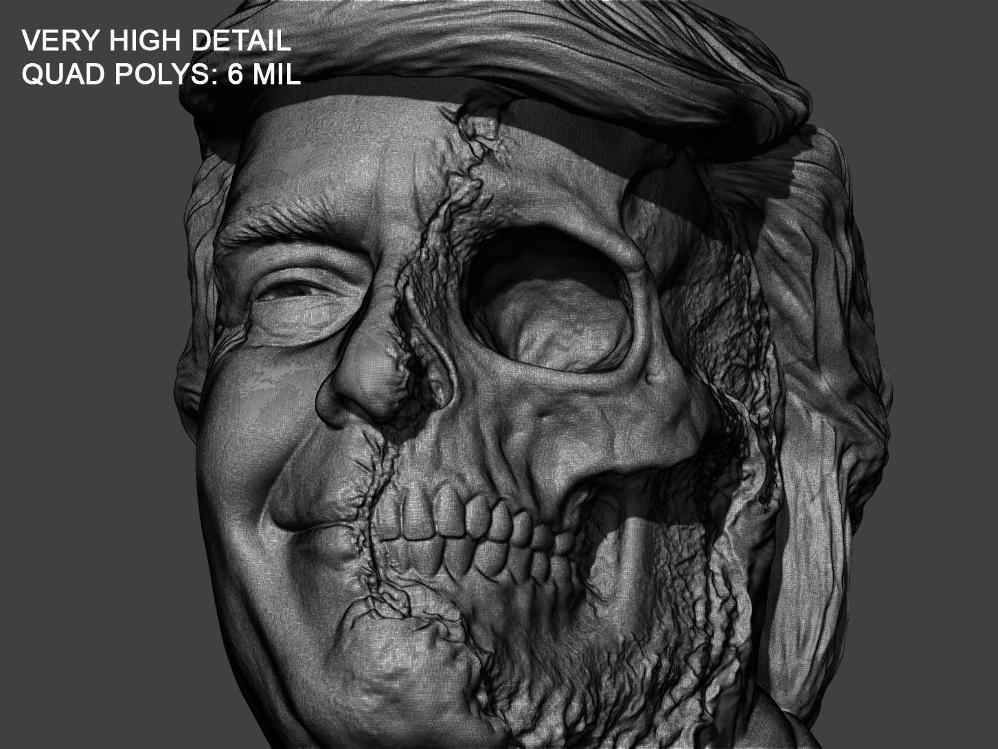 Donald Trump Skull Bust 3D print model_10