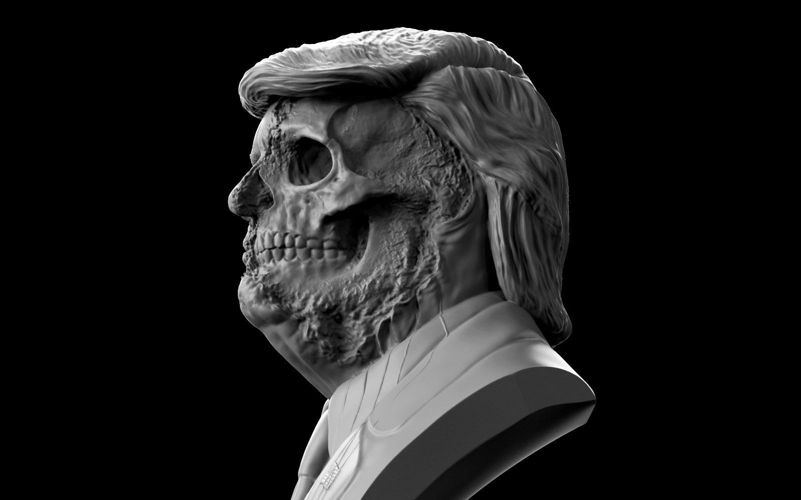 Donald Trump Skull Bust 3D print model_1