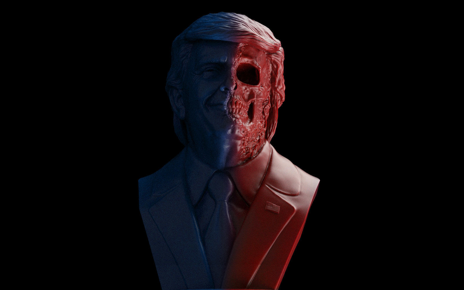 Donald Trump Skull Bust 3D print model_15