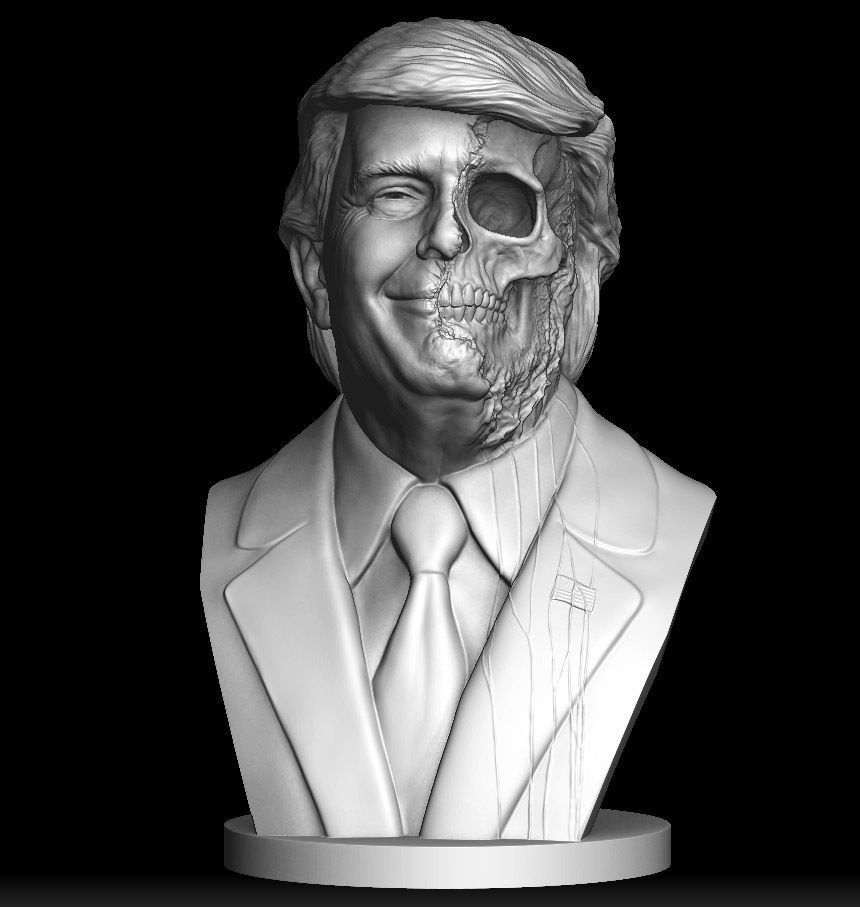 Donald Trump Skull Bust 3D print model_4
