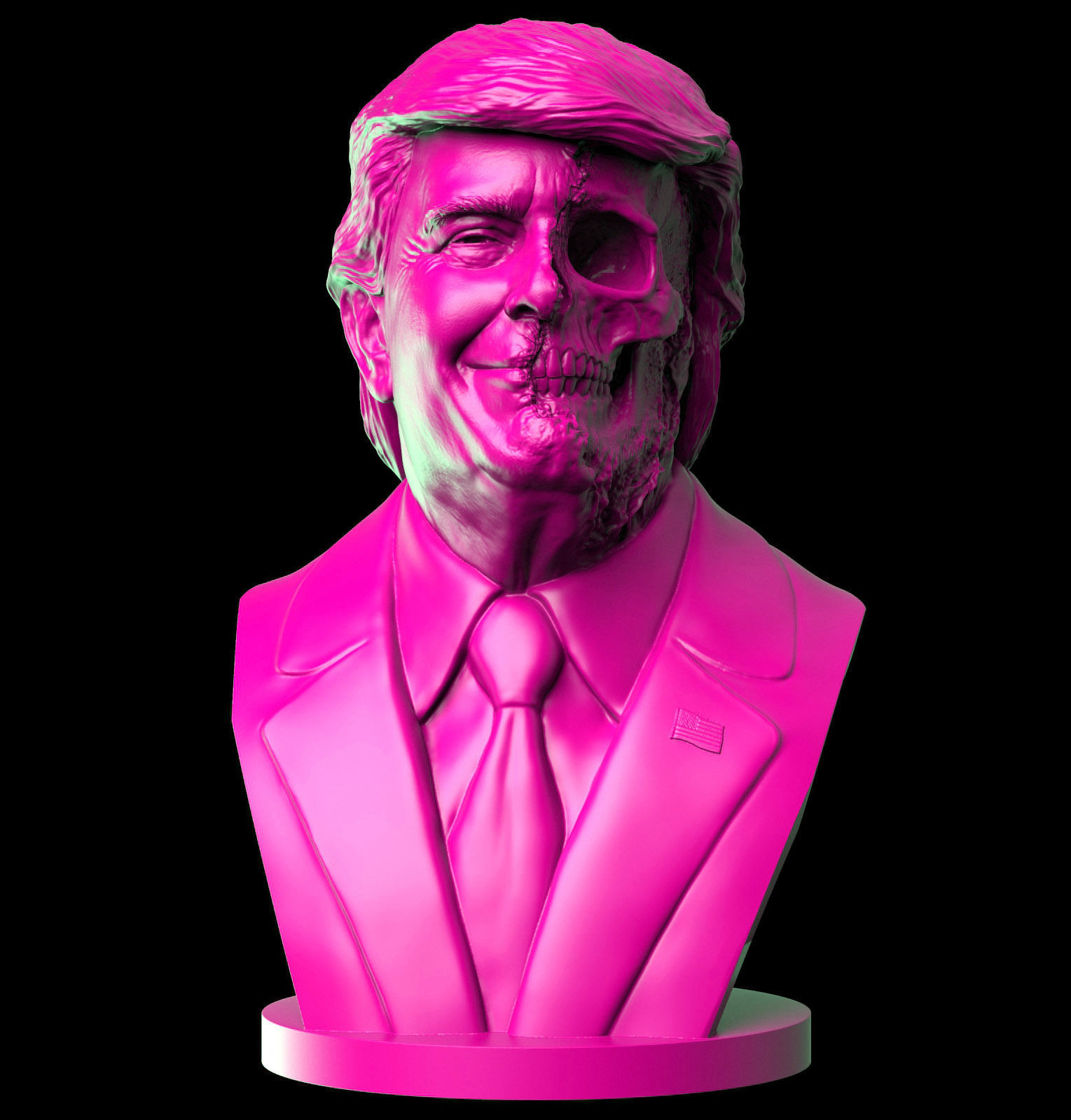 Donald Trump Skull Bust 3D print model_2