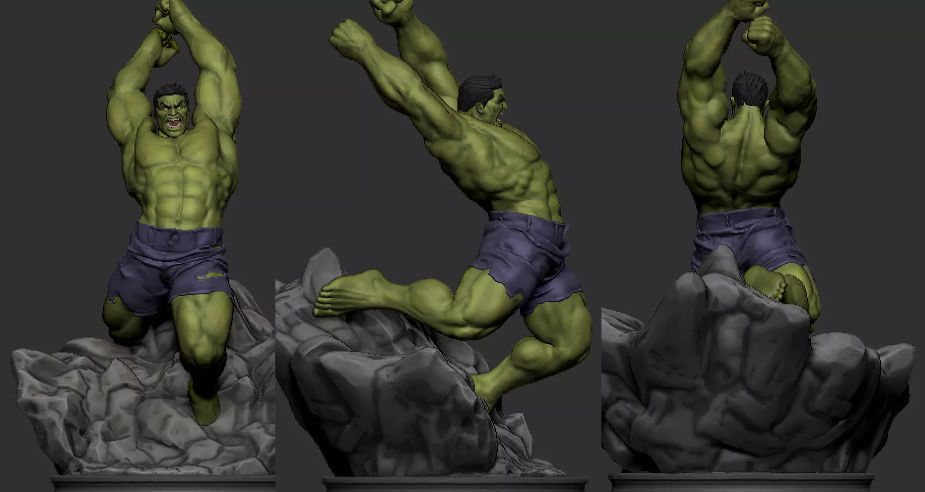Hulk 3D Print rock 3D print model_0