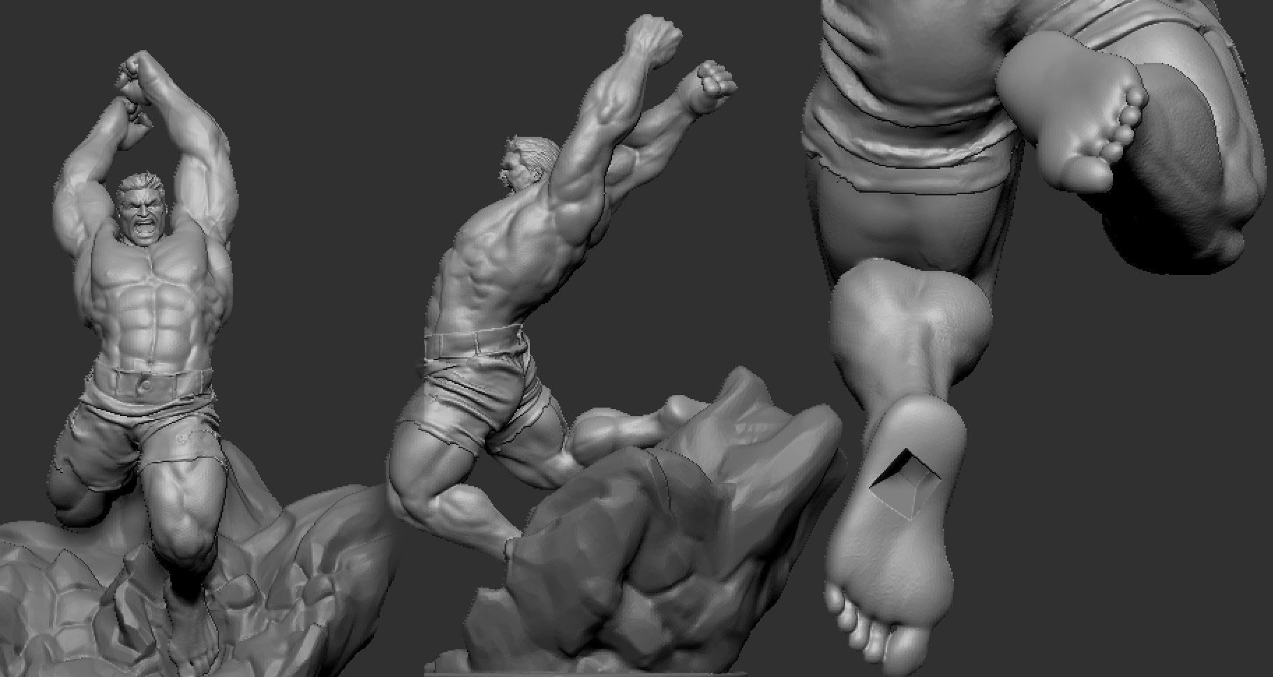 Hulk 3D Print rock 3D print model_4