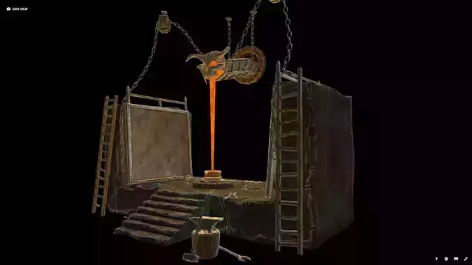 Stylized Fundition videogame asset