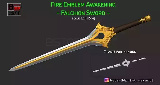 Fire Emblem Awakening Falchion Sword - Weapon Cosplay 3D print model