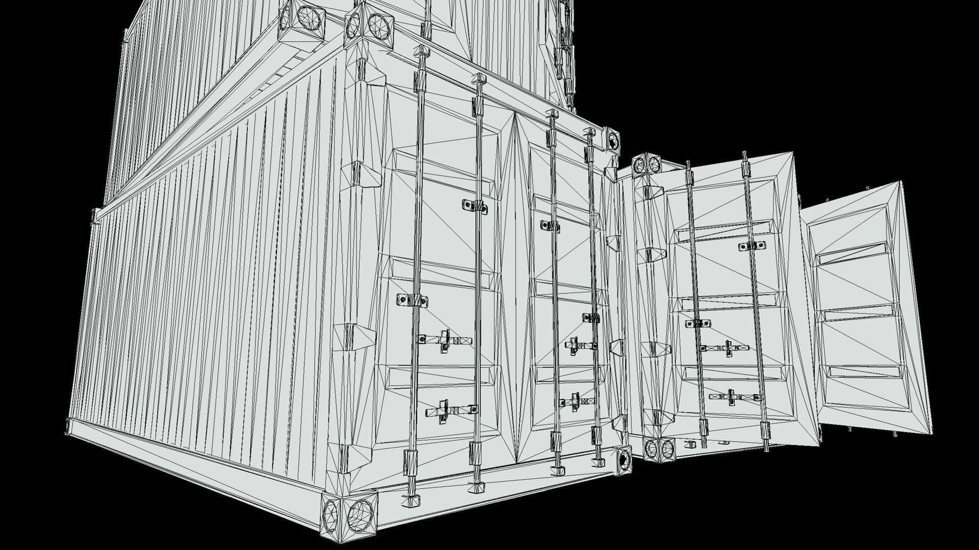 Enterable Shipping Container 04 - PBR Low-poly 3D model_7