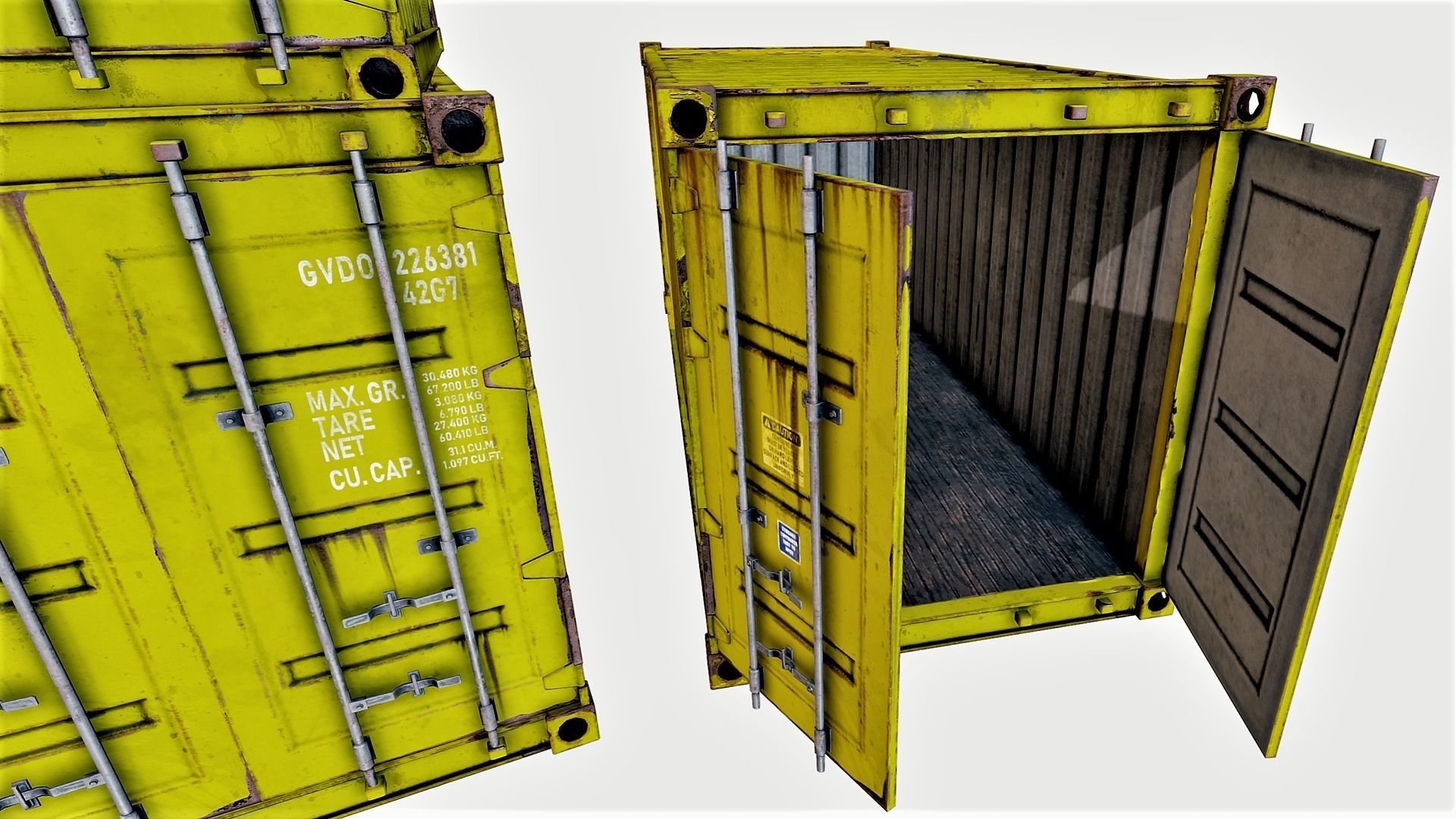 Enterable Shipping Container 04 - PBR Low-poly 3D model_4
