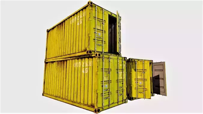 Enterable Shipping Container 04 - PBR Low-poly 3D model