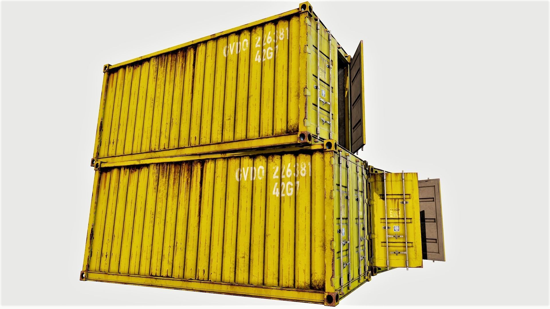 Enterable Shipping Container 04 - PBR Low-poly 3D model_1