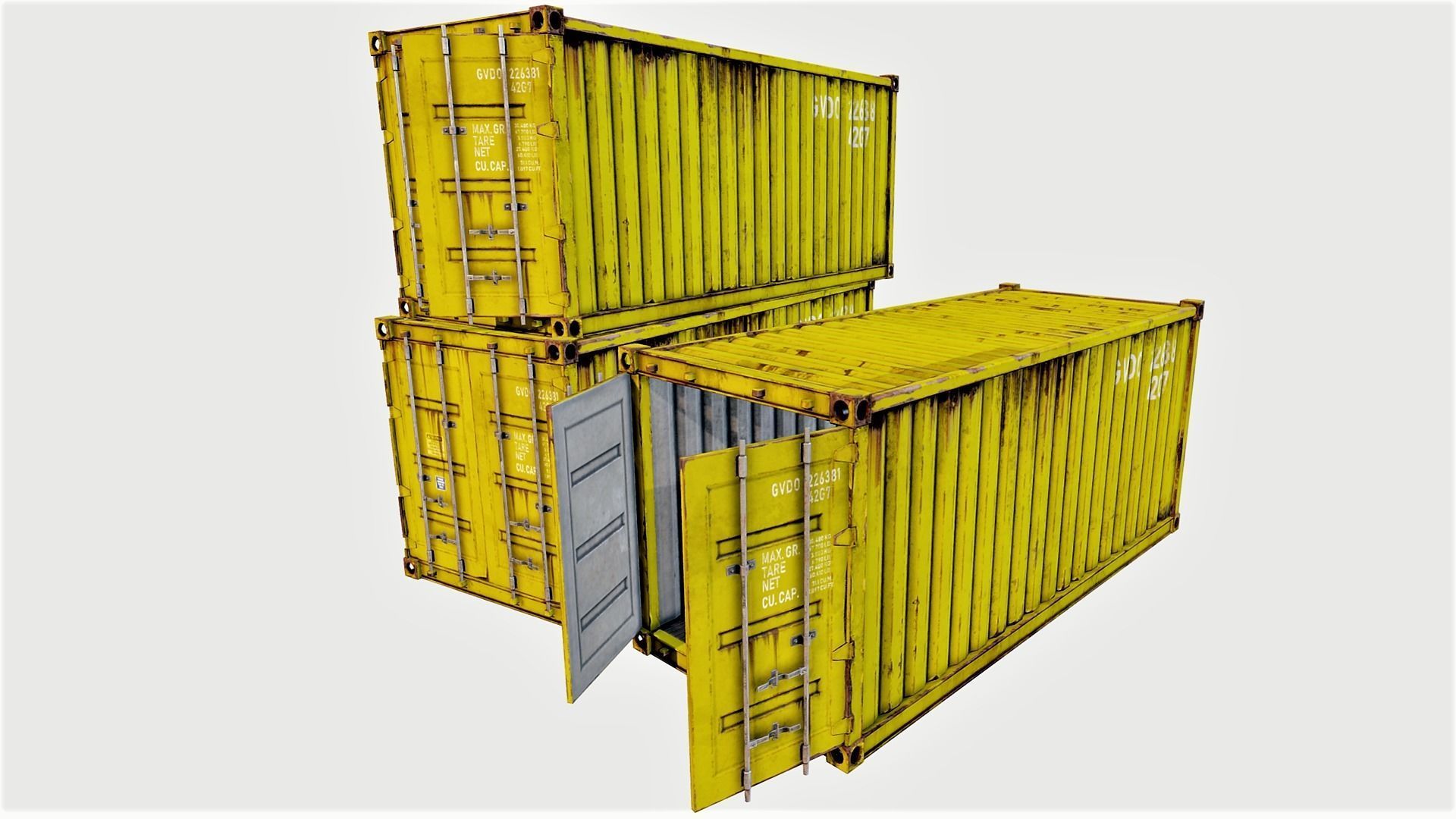 Enterable Shipping Container 04 - PBR Low-poly 3D model_2