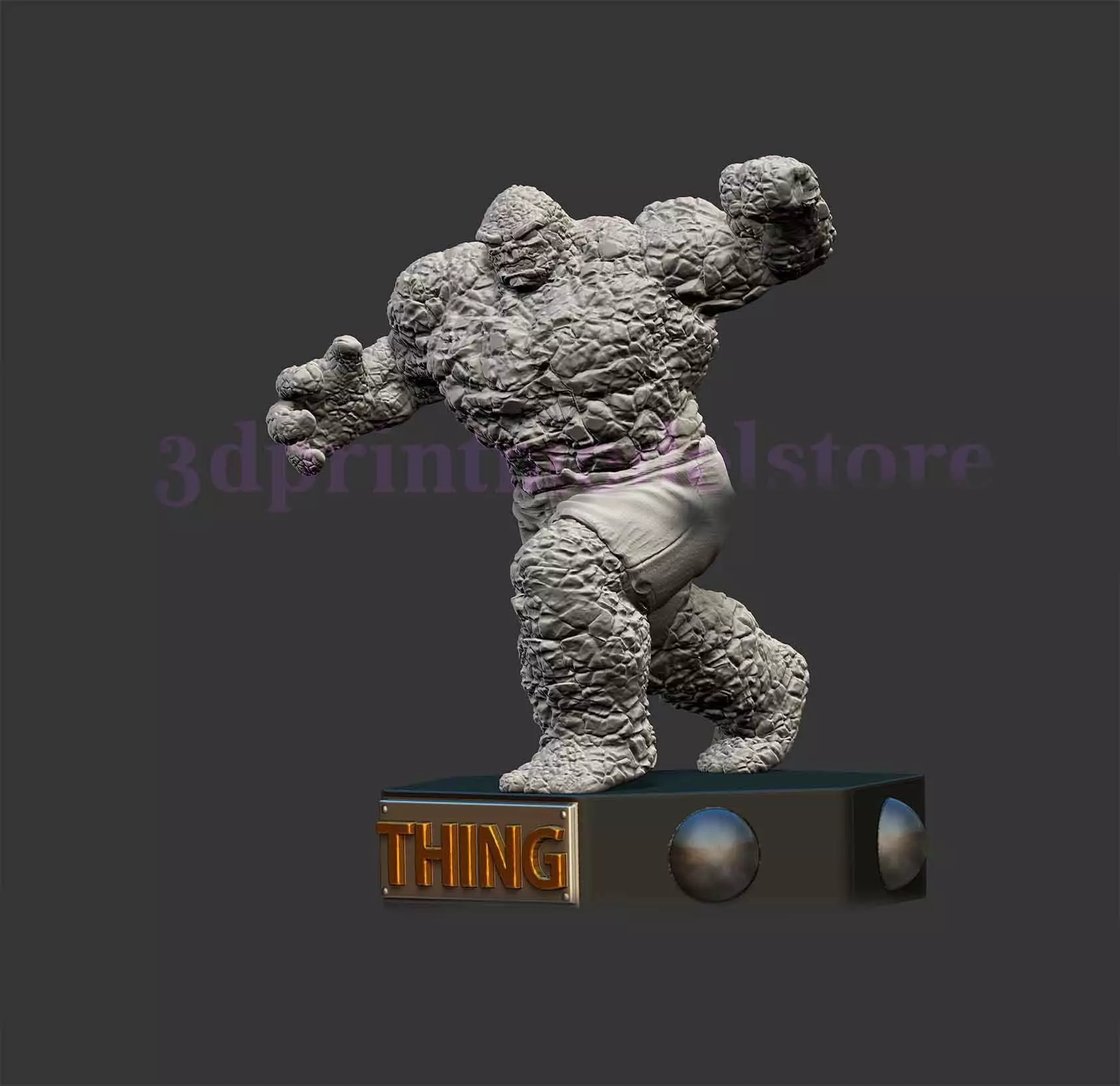 The Thing Marvel - Fantastic Four Statue Marvel Comic STL File  3D print model_0