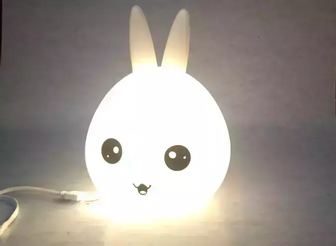 Night light Bunny head 3D print model