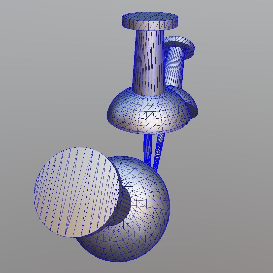 Thumb Tack Low-poly 3D model_9