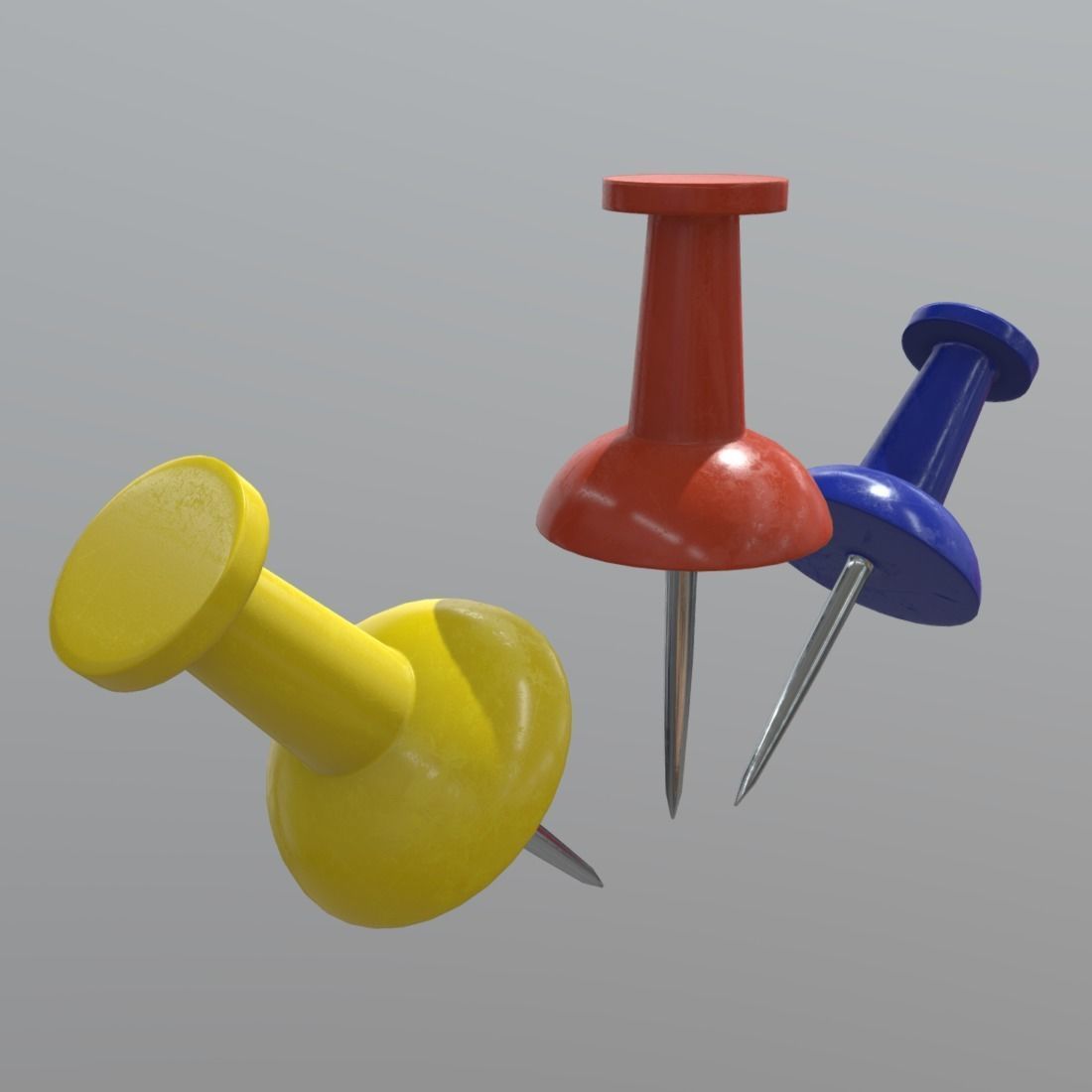 Thumb Tack Low-poly 3D model_10