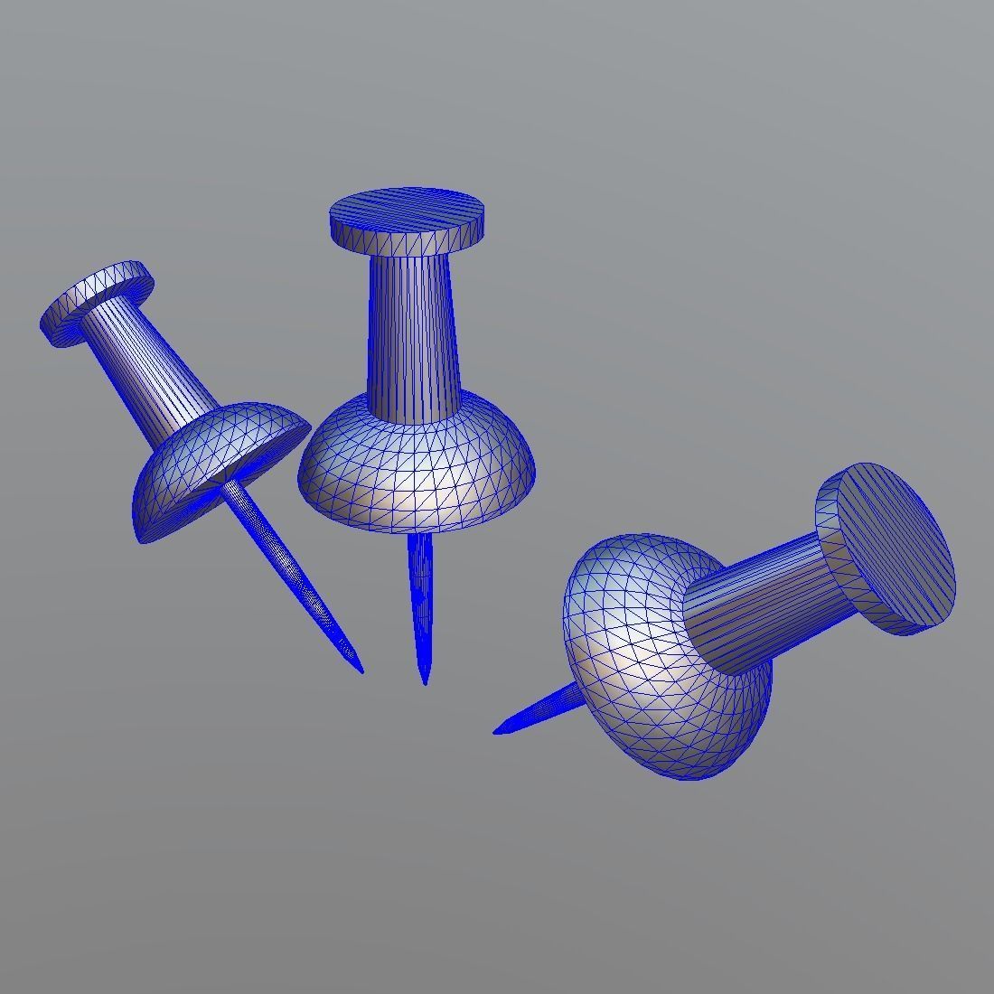 Thumb Tack Low-poly 3D model_1
