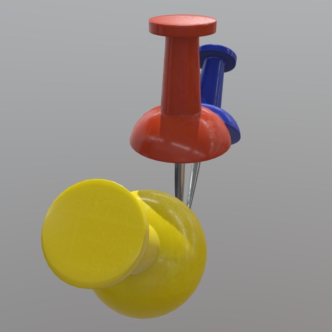 Thumb Tack Low-poly 3D model_8