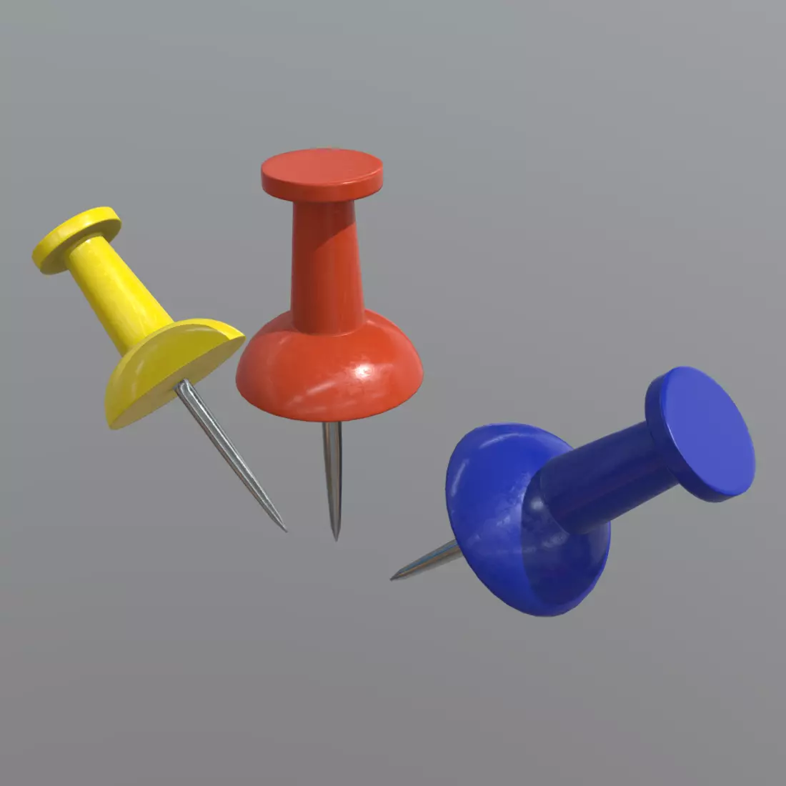 Thumb Tack Low-poly 3D model_0