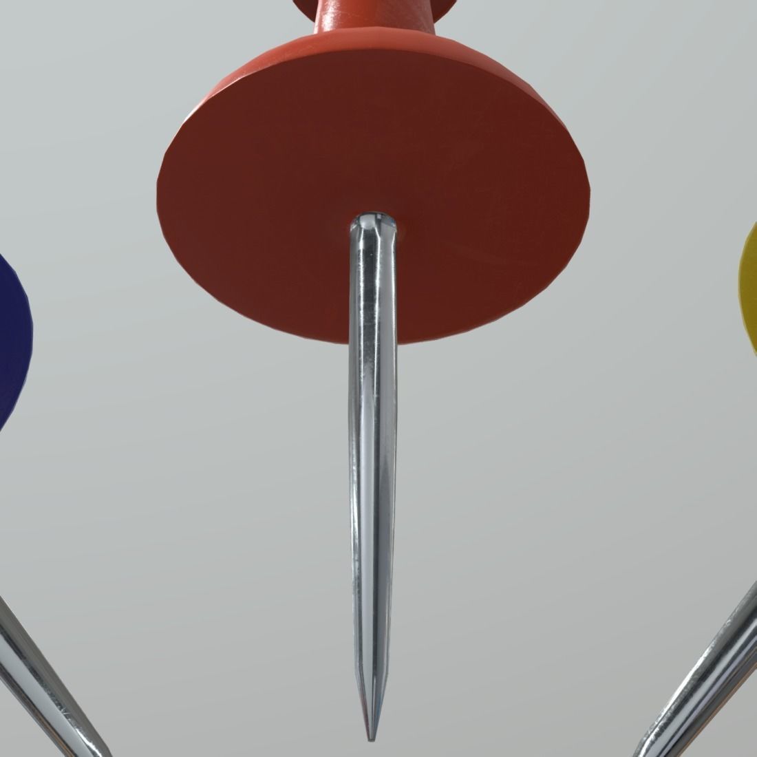 Thumb Tack Low-poly 3D model_14